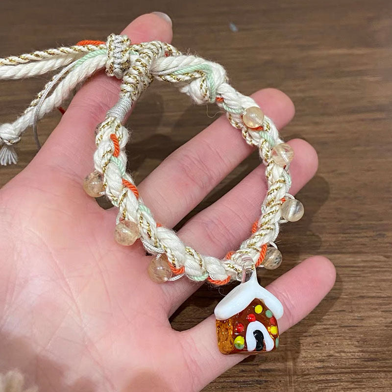 Christmas limit ~ children's fun gingerbread man woven bracelet atmosphere sense exquisite style cute all-match design sense jewelry