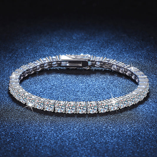 High Quality s925Silver-Plated Platinum Moissanite Bracelet Bracelet Full Row Moissanite Tennis High Carbon Stone Bracelet