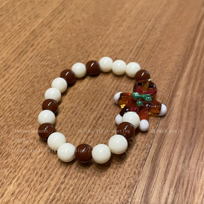 Christmas limit ~ children's fun gingerbread man woven bracelet atmosphere sense exquisite style cute all-match design sense jewelry