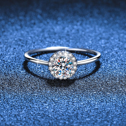 s925 sterling silver ring moissanite ring round bag ring point ring pinky ring engagement moissanite diamond ring